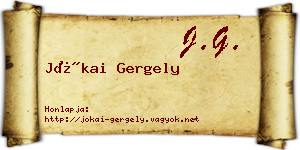 Jókai Gergely névjegykártya